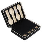 Maxbell 8 Slots Genuine Leather Watch Travel Case Collector Storage Zipper Box Black