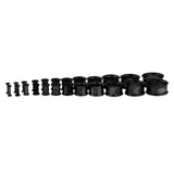 Maxbell Black Stainless Steel Ear Flesh Tunnels Plugs Screw Expander Ear Gauges 6mm