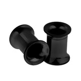 Maxbell Black Stainless Steel Ear Flesh Tunnels Plugs Screw Expander Ear Gauges 6mm