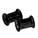 Maxbell Black Stainless Steel Ear Flesh Tunnels Plugs Screw Expander Ear Gauges 6mm