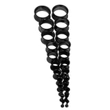 Maxbell Black Stainless Steel Ear Flesh Tunnels Plugs Screw Expander Ear Gauges 6mm