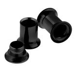 Maxbell Black Stainless Steel Ear Flesh Tunnels Plugs Screw Expander Ear Gauges 6mm