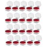 Maxbell 20 Pieces Acrylic Ring Earring Jewelry Storage Box Display Gift Case  Red