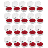 Maxbell 20 Pieces Acrylic Ring Earring Jewelry Storage Box Display Gift Case  Red