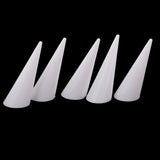 Maxbell 5 Piece Plastic Finger Cone Ring Stand Jewelry Display Holder Showcase White