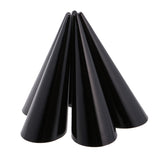 Maxbell 5 Piece Plastic Finger Cone Ring Stand Jewelry Display Holder Showcase Black