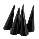 Maxbell 5 Piece Plastic Finger Cone Ring Stand Jewelry Display Holder Showcase Black