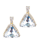 Maxbell Rhinestone Geometry Dangle Earrings Wedding Bridal Fancy Jewelry White