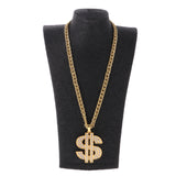 Maxbell Gorgeous Crystal Rhinestone Pendant Necklace Hip-hop Men Jewelry Dollar Sign