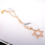 Maxbell Gorgeous Crystal Rhinestone Pendant Necklace Hip-hop Men Jewelry Hexagram