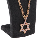 Maxbell Gorgeous Crystal Rhinestone Pendant Necklace Hip-hop Men Jewelry Hexagram