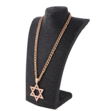 Maxbell Gorgeous Crystal Rhinestone Pendant Necklace Hip-hop Men Jewelry Hexagram