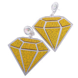 Maxbell Punk Large Diamond Shape Earrings Acrylic Studs Women Fashion Jewelry Yellow