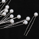 Maxbell 20 Pieces Pearl Hair U Shaped Pins Clips Bridesmaids Jewelry White Pearl