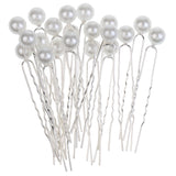 Maxbell 20 Pieces Pearl Hair U Shaped Pins Clips Bridesmaids Jewelry White Pearl