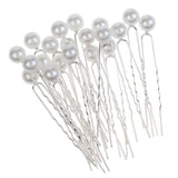 Maxbell 20 Pieces Pearl Hair U Shaped Pins Clips Bridesmaids Jewelry White Pearl