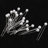 Maxbell 20 Pieces Pearl Hair U Shaped Pins Clips Bridesmaids Jewelry White Pearl