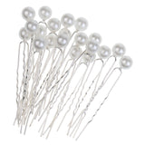 Maxbell 20 Pieces Pearl Hair U Shaped Pins Clips Bridesmaids Jewelry White Pearl