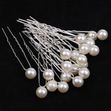 Maxbell 20 Pieces Pearl Hair U Shaped Pins Clips Bridesmaids Jewelry Beige Pearl