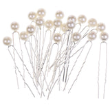 Maxbell 20 Pieces Pearl Hair U Shaped Pins Clips Bridesmaids Jewelry Beige Pearl