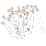 Maxbell 20 Pieces Pearl Hair U Shaped Pins Clips Bridesmaids Jewelry Beige Pearl