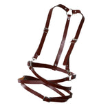 Maxbell Fashion Women Faux Leather Body Suspenders Harness Belt Lightweight Brown