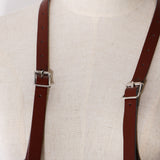 Maxbell Fashion Women Faux Leather Body Suspenders Harness Belt Lightweight Brown