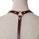 Maxbell Fashion Women Faux Leather Body Suspenders Harness Belt Lightweight Brown