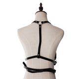 Maxbell Fashion Women Faux Leather Body Suspenders Harness Belt Lightweight Black