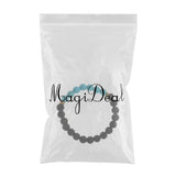 Maxbell Natural Lava Rock Stone Beads Bangle Yoga Beaded Bracelets Blue