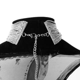 Maxbell Multilayer Rhinestone Choker Statement Necklace Wedding Jewelry Silver