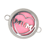 Maxbell Love Heart Mum Aromatherapy Essential Oil Diffuser Locket Bracelet Silver