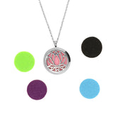Maxbell Aromatherapy Essential Oil Diffuser Pendant Necklace Lotus