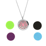Maxbell Aromatherapy Essential Oil Diffuser Pendant Necklace Lotus