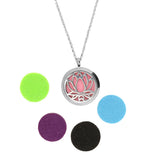 Maxbell Aromatherapy Essential Oil Diffuser Pendant Necklace Lotus