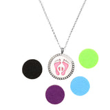Maxbell Aromatherapy Essential Oil Diffuser Pendant Necklace Crystal Footprint