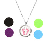 Maxbell Aromatherapy Essential Oil Diffuser Pendant Necklace Crystal Footprint