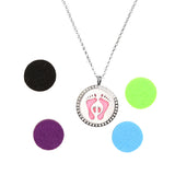 Maxbell Aromatherapy Essential Oil Diffuser Pendant Necklace Crystal Footprint