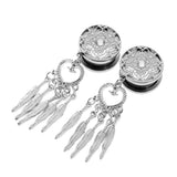 Maxbell Dreamcatcher Cute Feather Pendant Dangle Ear Plug Tunnel Crystal Gauge 16mm