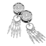 Maxbell Dreamcatcher Cute Feather Pendant Dangle Ear Plug Tunnel Crystal Gauge 16mm