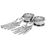 Maxbell Dreamcatcher Cute Feather Pendant Dangle Ear Plug Tunnel Crystal Gauge 16mm