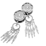 Maxbell Dreamcatcher Cute Feather Pendant Dangle Ear Plug Tunnel Crystal Gauge 16mm