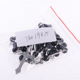 Maxbell Mens Hip 8mm Bead Rosary Pray Hand Jesus Cross Pendant Necklace Black