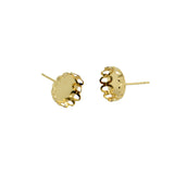 Maxbell 20 Pieces Flower Cabochon Ear Studs Blank Bezel Setting Light Gold