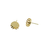 Maxbell 20 Pieces Flower Cabochon Ear Studs Blank Bezel Setting Light Gold