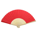 Maxbell Single-sided DIY Craft Fancy Dance Party Paper Hand Fan- Red