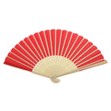 Maxbell Single-sided DIY Craft Fancy Dance Party Paper Hand Fan- Red