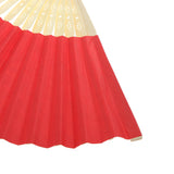 Maxbell Single-sided DIY Craft Fancy Dance Party Paper Hand Fan- Red