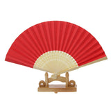 Maxbell Single-sided DIY Craft Fancy Dance Party Paper Hand Fan- Red