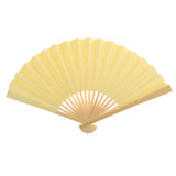 Maxbell Double-sided DIY Craft Fancy Dance Party Paper Hand Fan- Light Yellow